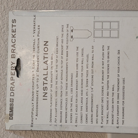 Curtain Rod drapery Bracket Gold/white - Picture 4 of 8